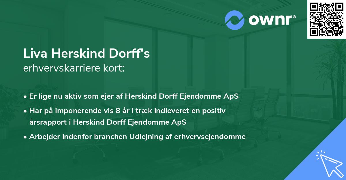 Liva Herskind Dorff's erhvervskarriere kort