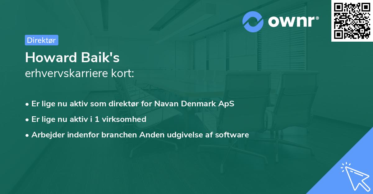 Howard Baik's erhvervskarriere kort