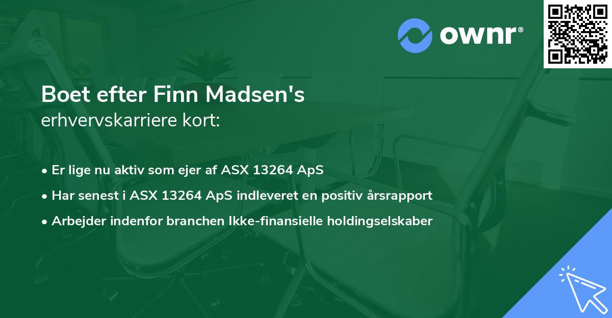 Boet efter Finn Madsen's erhvervskarriere kort