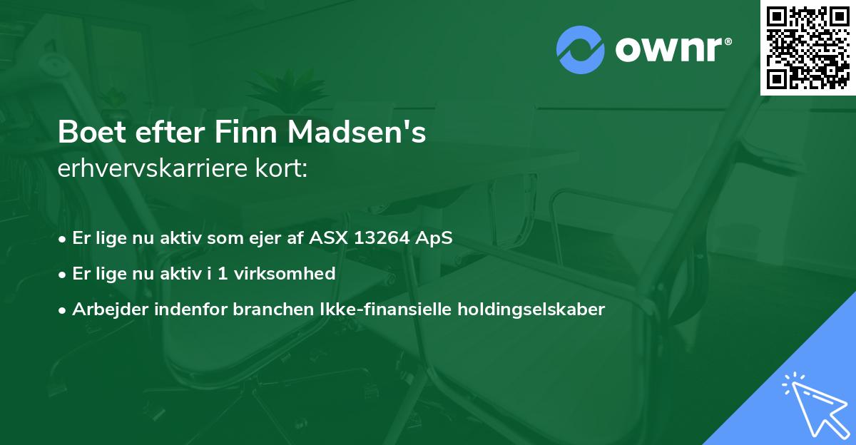 Boet efter Finn Madsen's erhvervskarriere kort