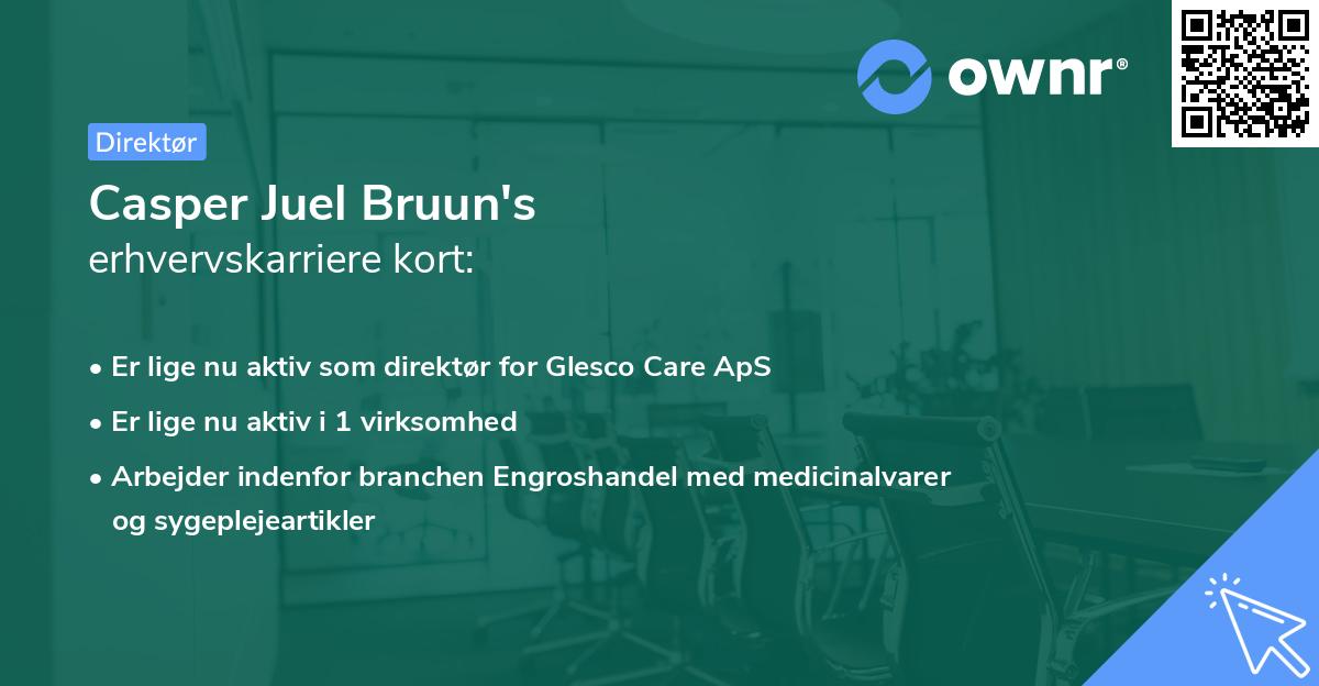 Casper Juel Bruun's erhvervskarriere kort