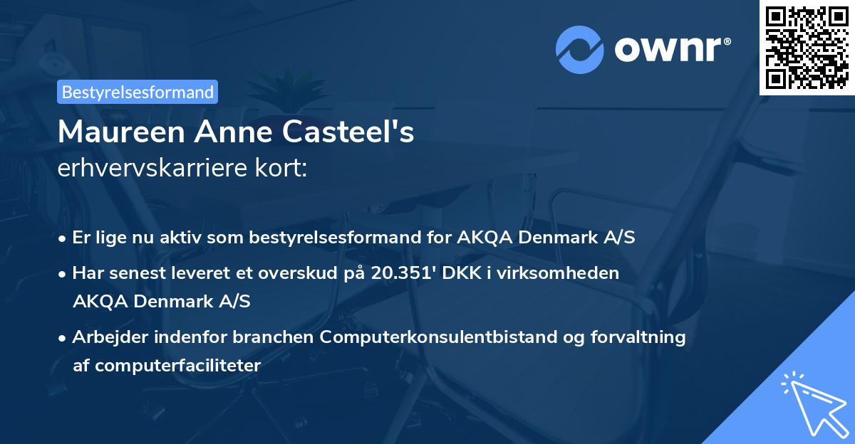 Maureen Anne Casteel's erhvervskarriere kort