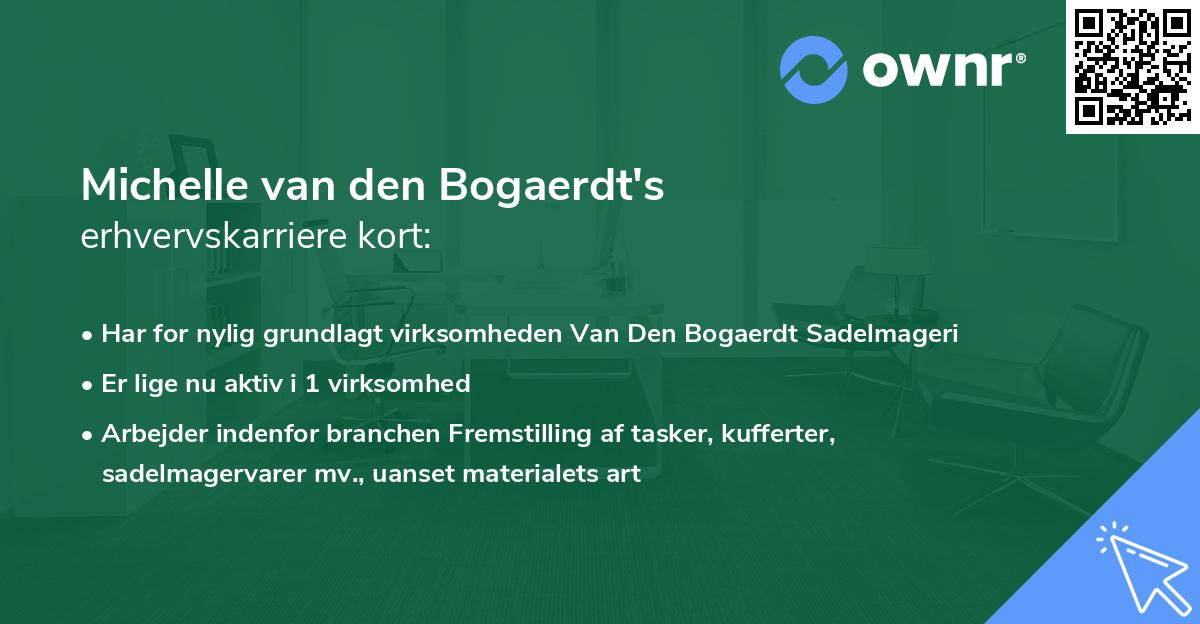 Michelle van den Bogaerdt's erhvervskarriere kort