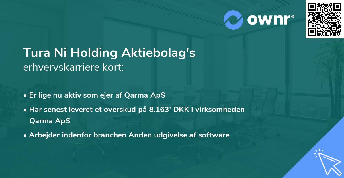 Tura Ni Holding Aktiebolag's erhvervskarriere kort