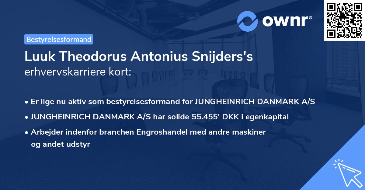 Luuk Theodorus Antonius Snijders's erhvervskarriere kort
