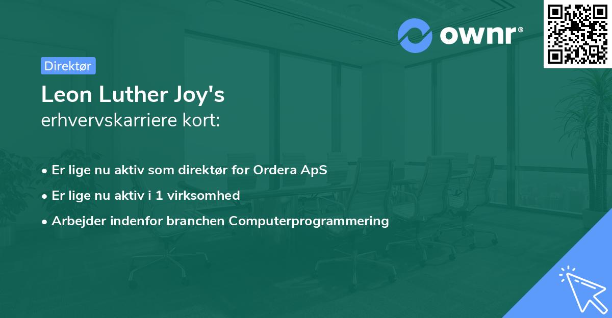 Leon Luther Joy's erhvervskarriere kort