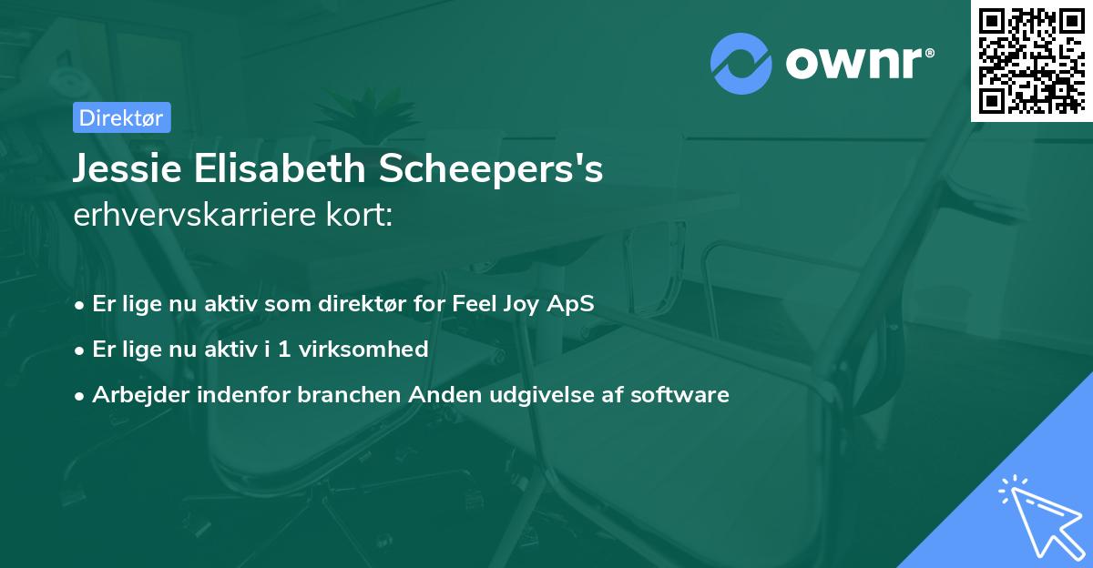 Jessie Elisabeth Scheepers's erhvervskarriere kort