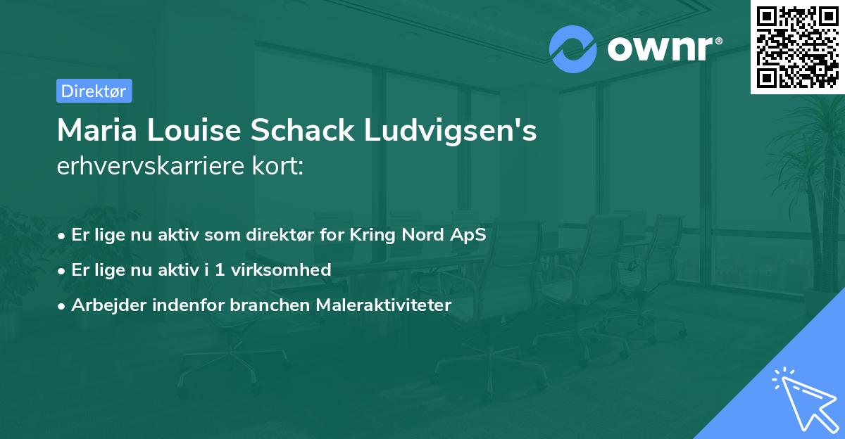 Maria Louise Schack Ludvigsen's erhvervskarriere kort