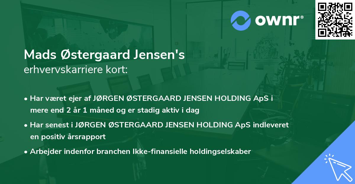 Mads Østergaard Jensen's erhvervskarriere kort