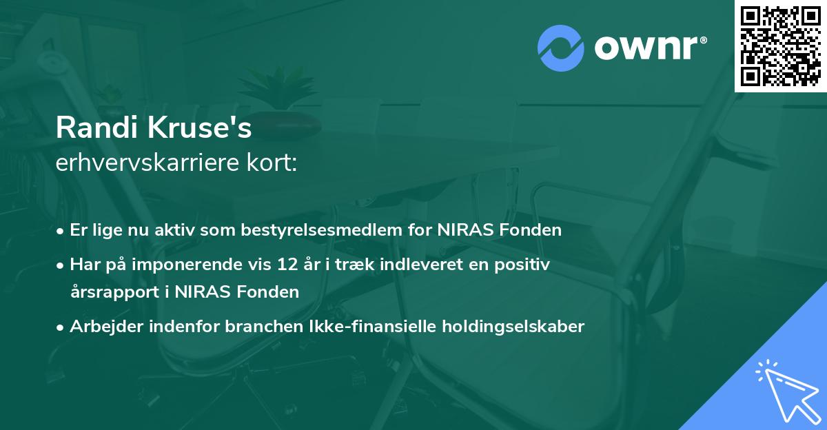 Randi Kruse's erhvervskarriere kort
