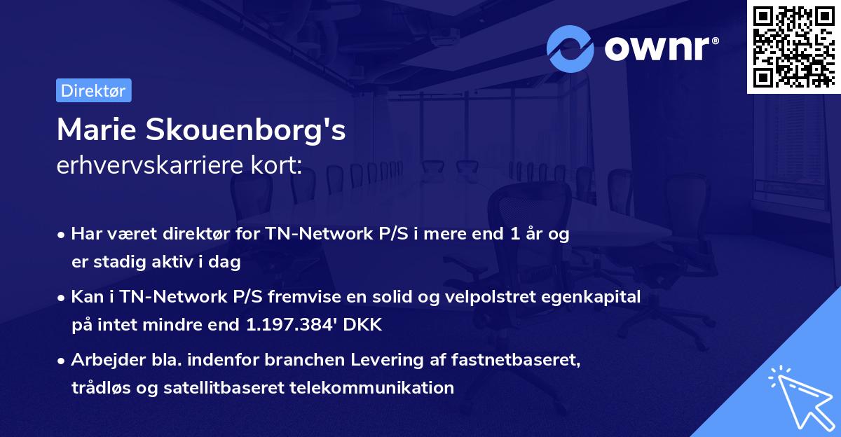 Marie Skouenborg's erhvervskarriere kort