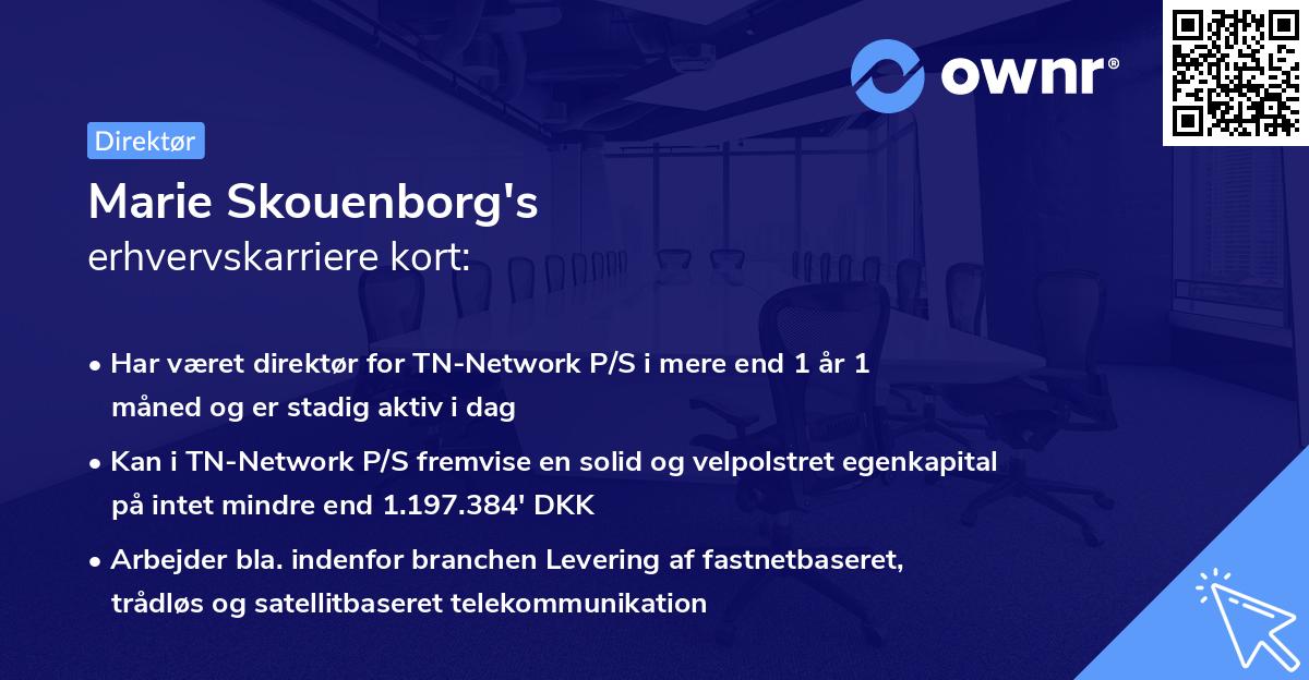 Marie Skouenborg's erhvervskarriere kort