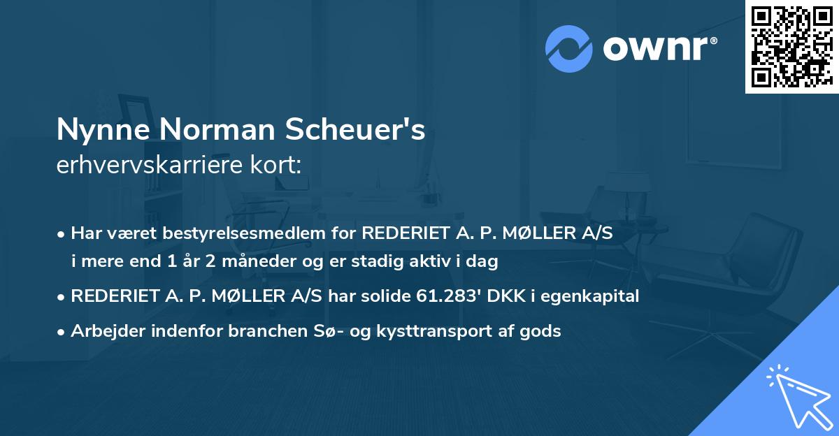 Nynne Norman Scheuer's erhvervskarriere kort
