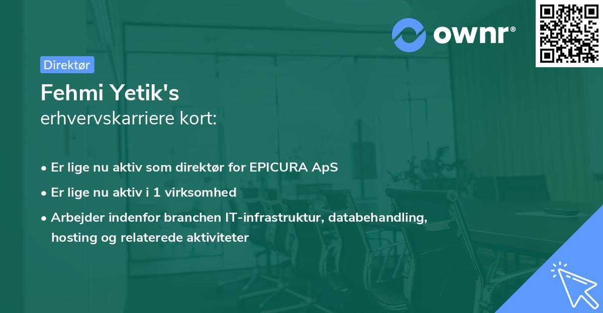 Fehmi Yetik's erhvervskarriere kort