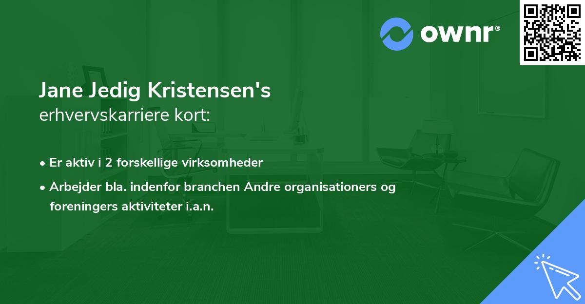 Jane Jedig Kristensen's erhvervskarriere kort