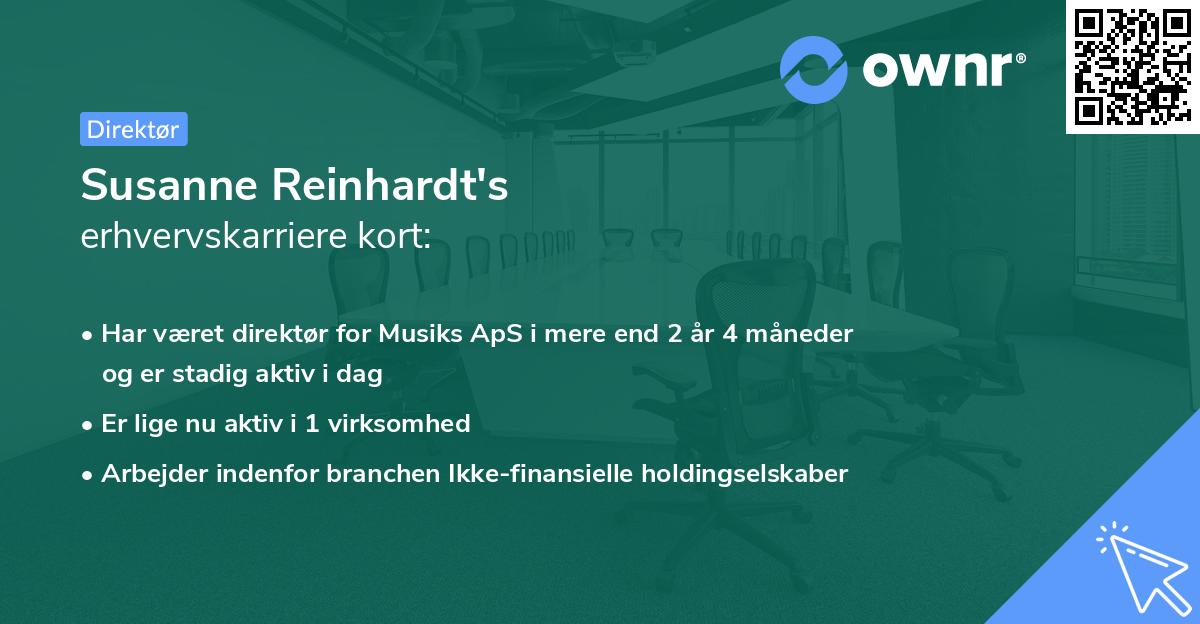 Susanne Reinhardt's erhvervskarriere kort