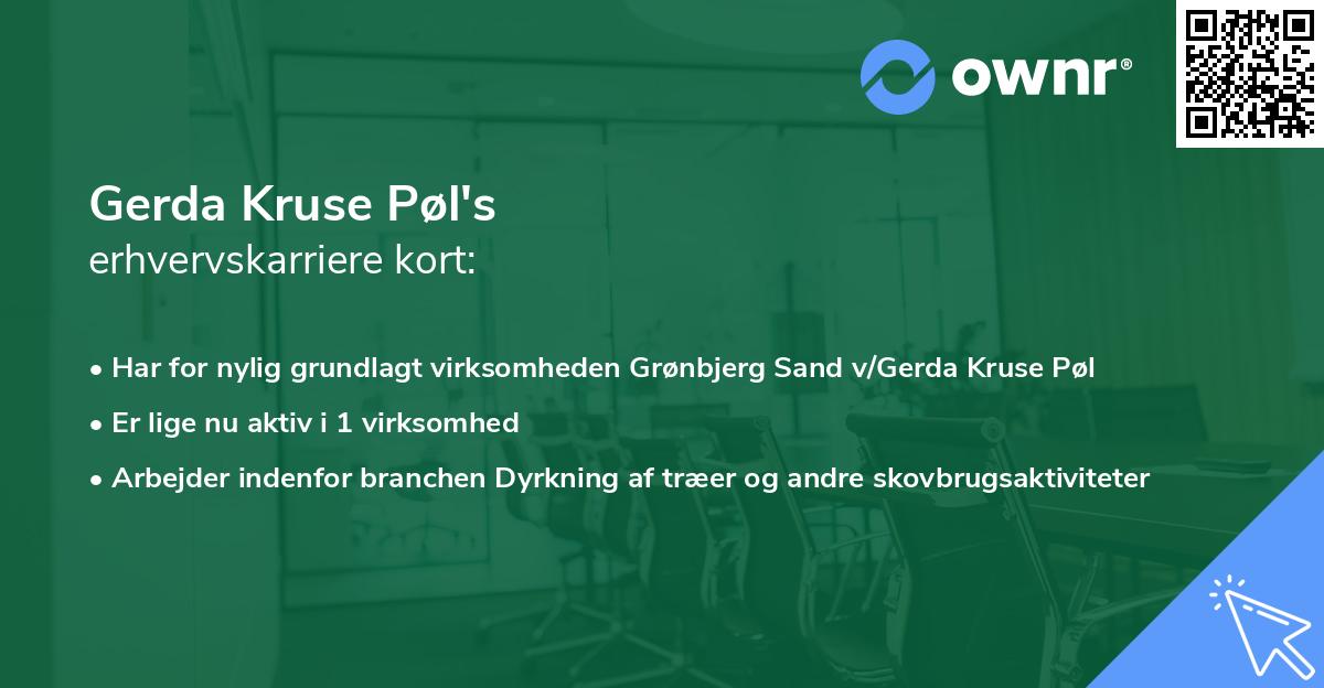 Gerda Kruse Pøl's erhvervskarriere kort
