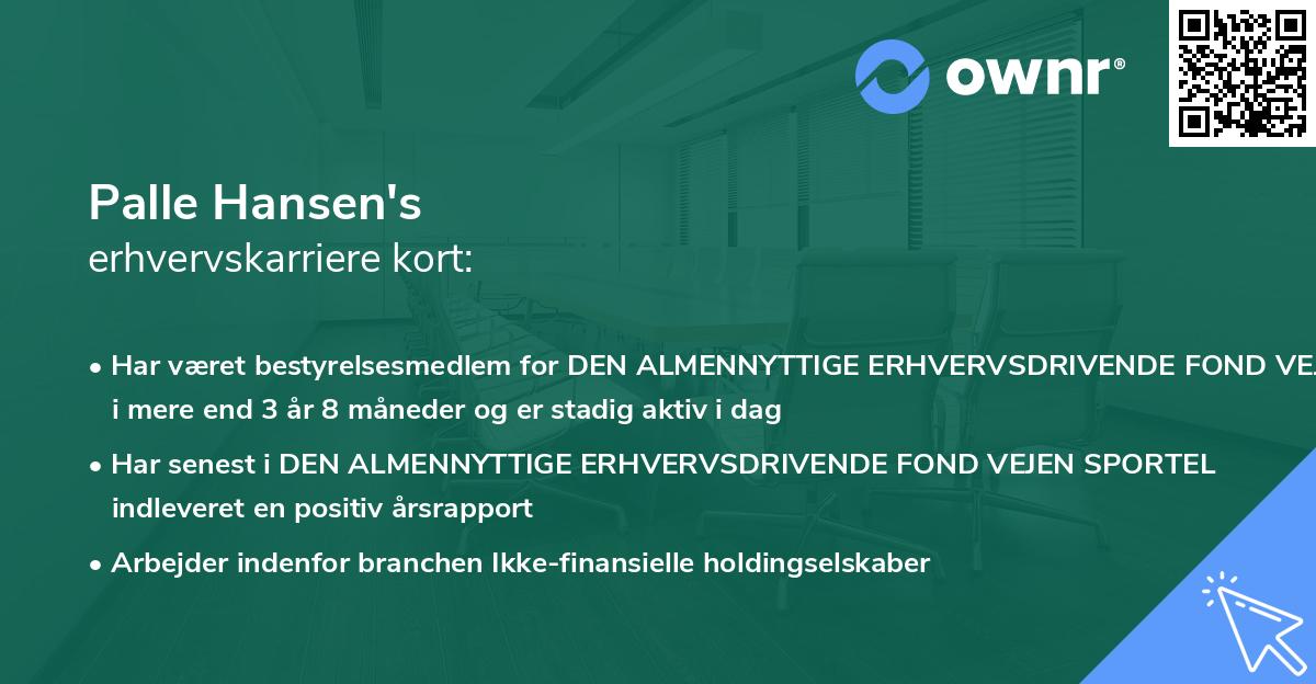 Palle Hansen's erhvervskarriere kort