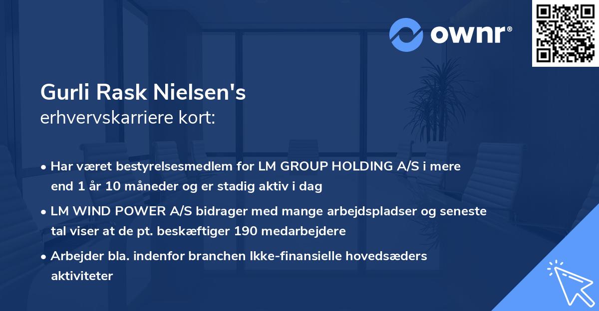 Gurli Rask Nielsen's erhvervskarriere kort