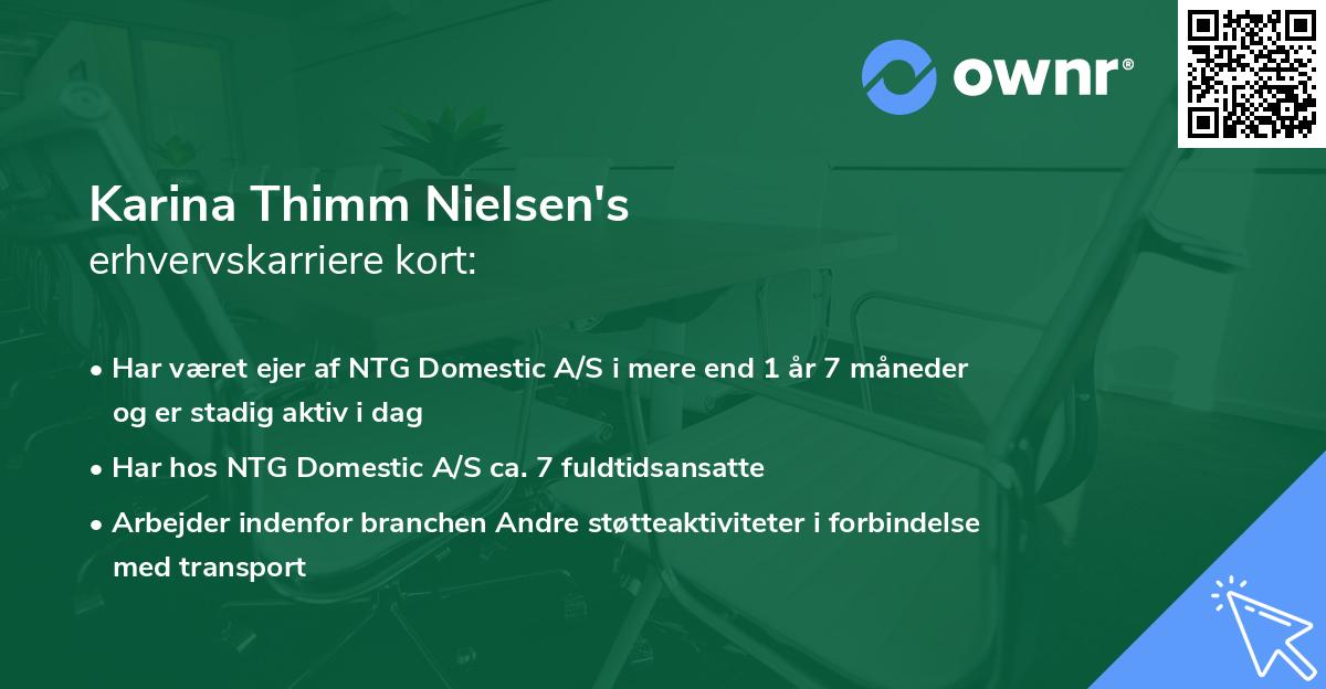 Karina Thimm Nielsen's erhvervskarriere kort