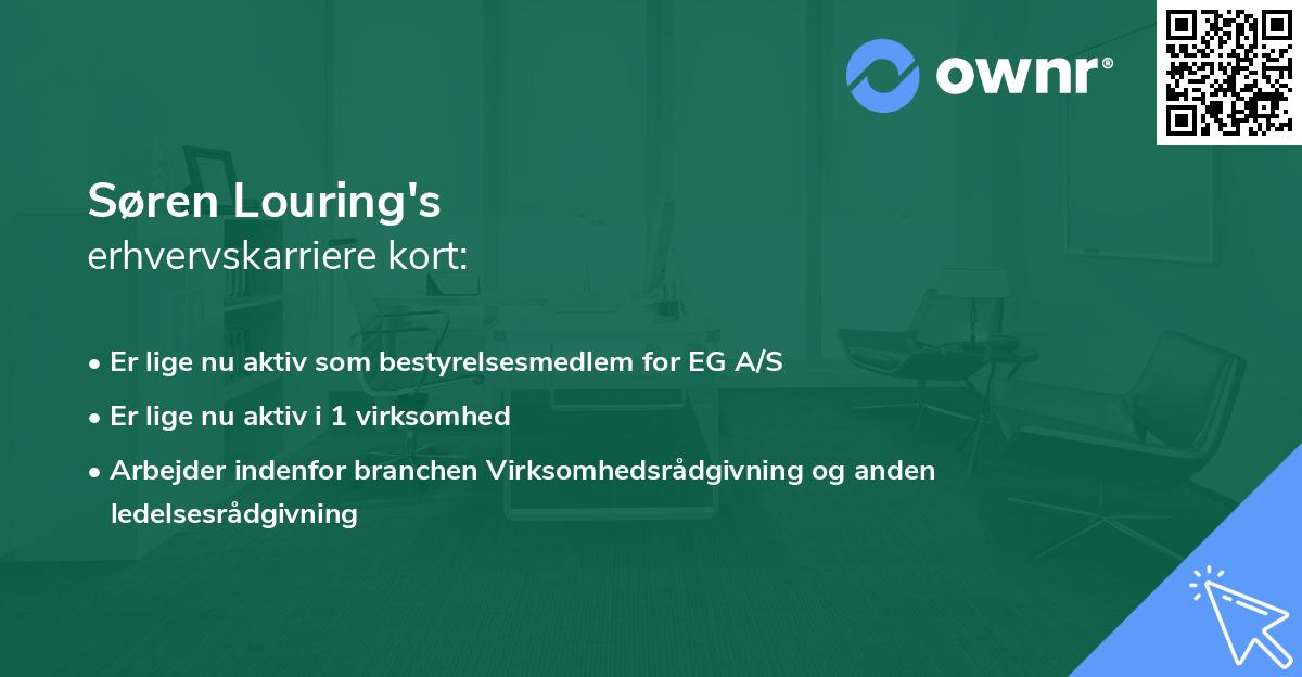 Søren Louring's erhvervskarriere kort