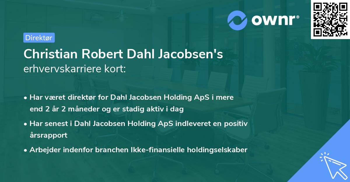 Christian Robert Dahl Jacobsen's erhvervskarriere kort