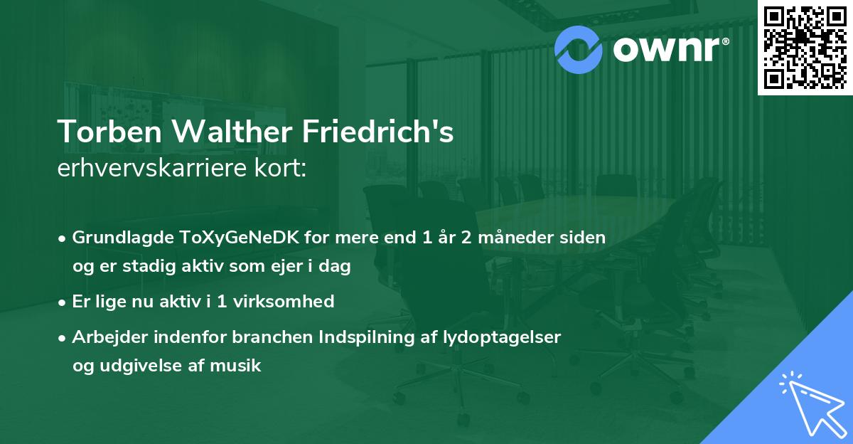 Torben Walther Friedrich's erhvervskarriere kort