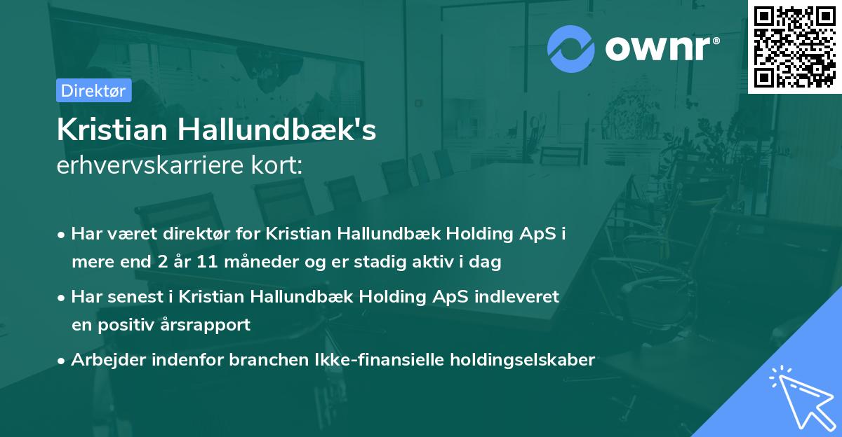 Kristian Hallundbæk's erhvervskarriere kort