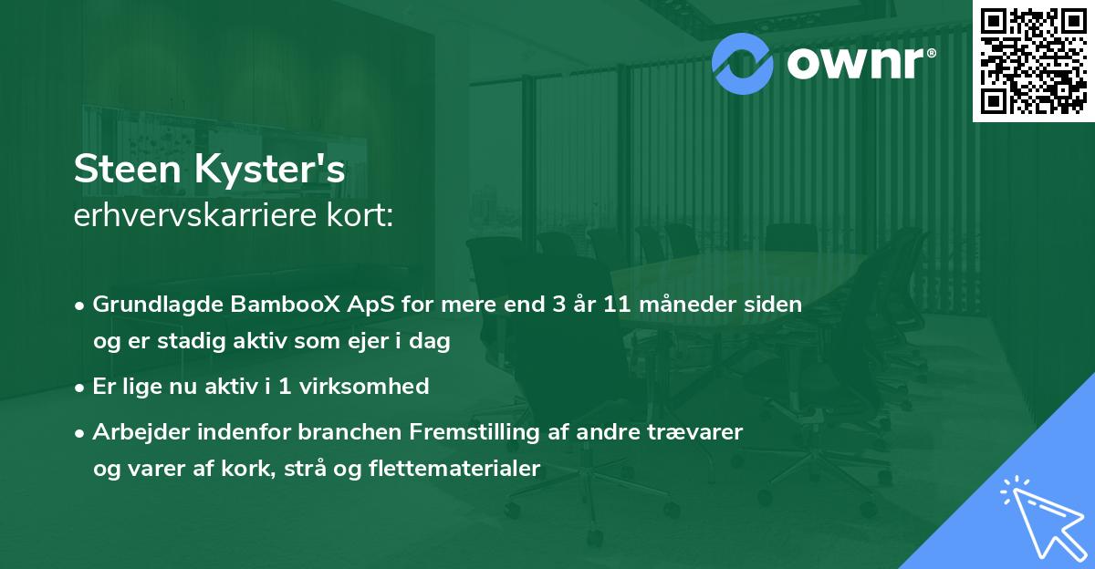Steen Kyster's erhvervskarriere kort