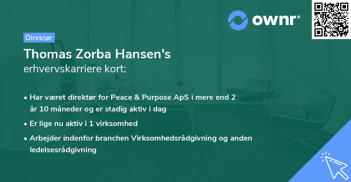Thomas Zorba Hansen's erhvervskarriere kort