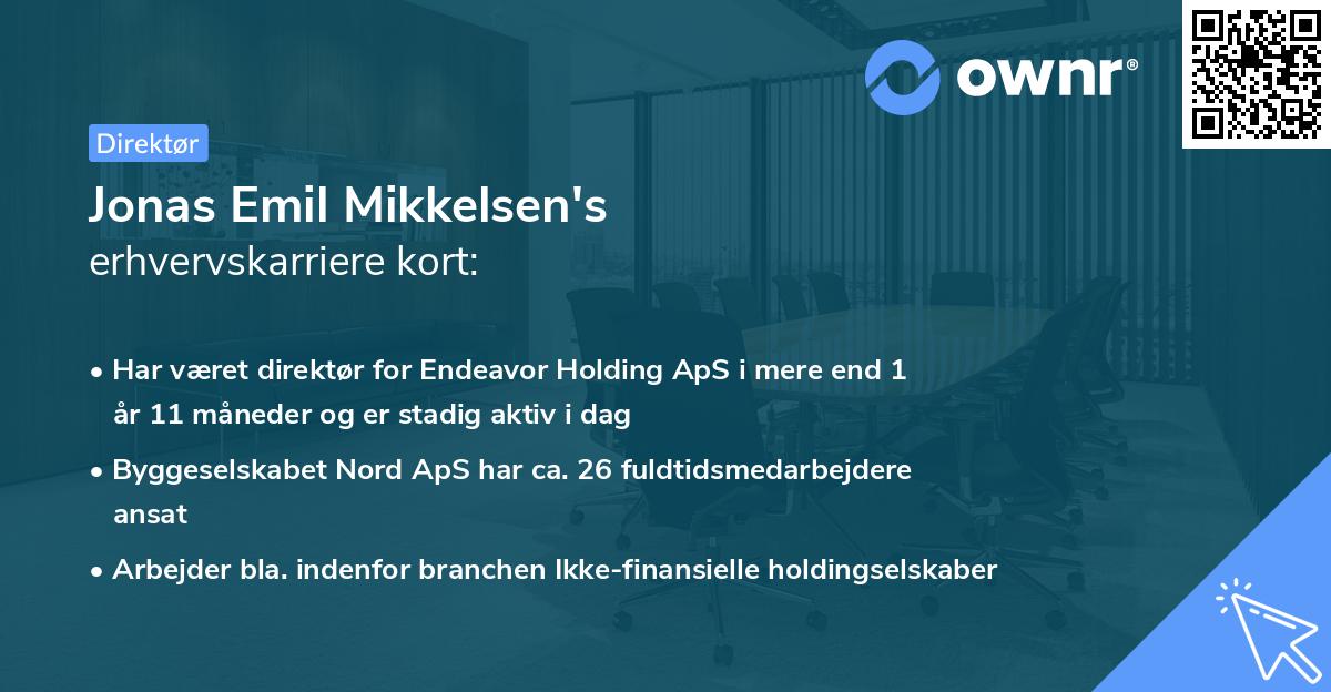 Jonas Emil Mikkelsen's erhvervskarriere kort