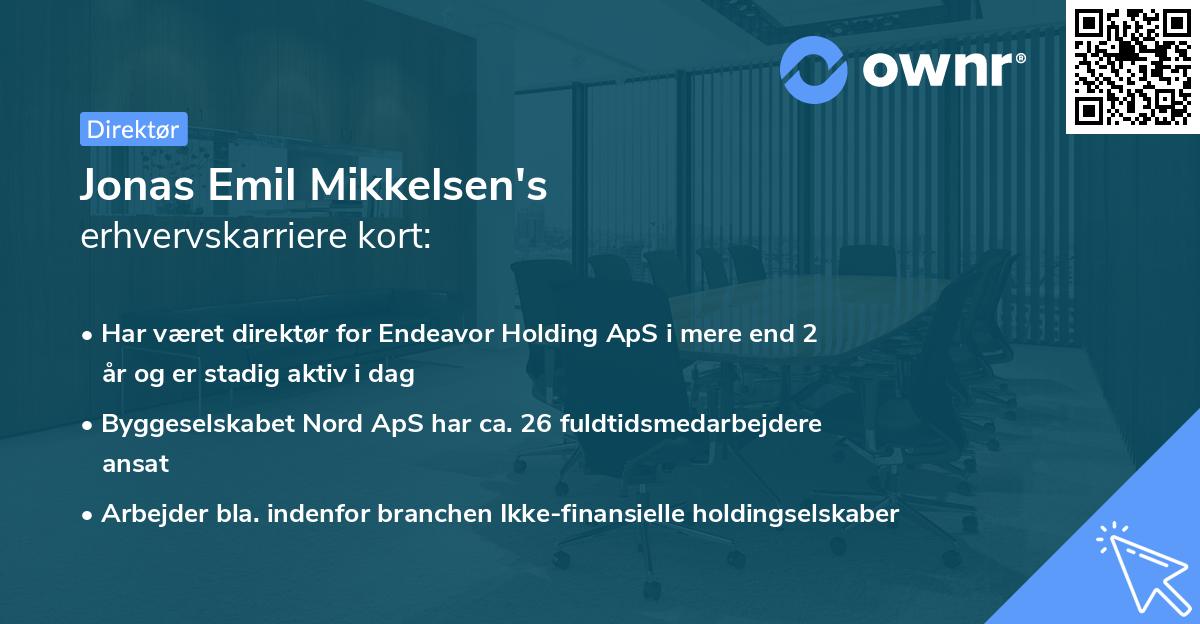 Jonas Emil Mikkelsen's erhvervskarriere kort