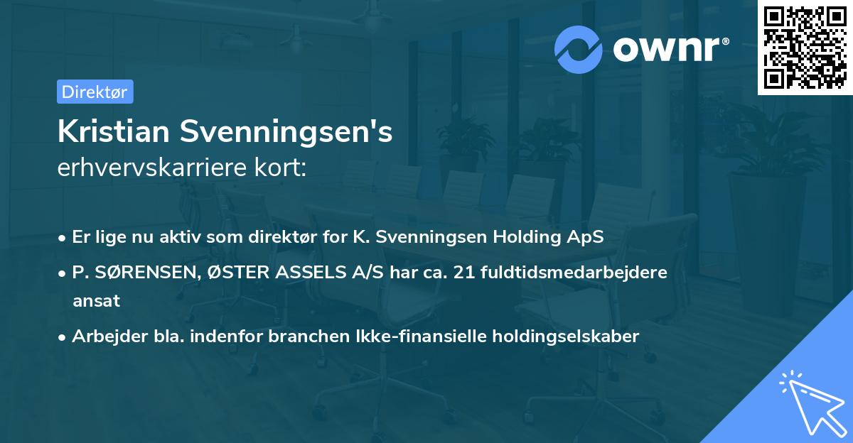 Kristian Svenningsen's erhvervskarriere kort