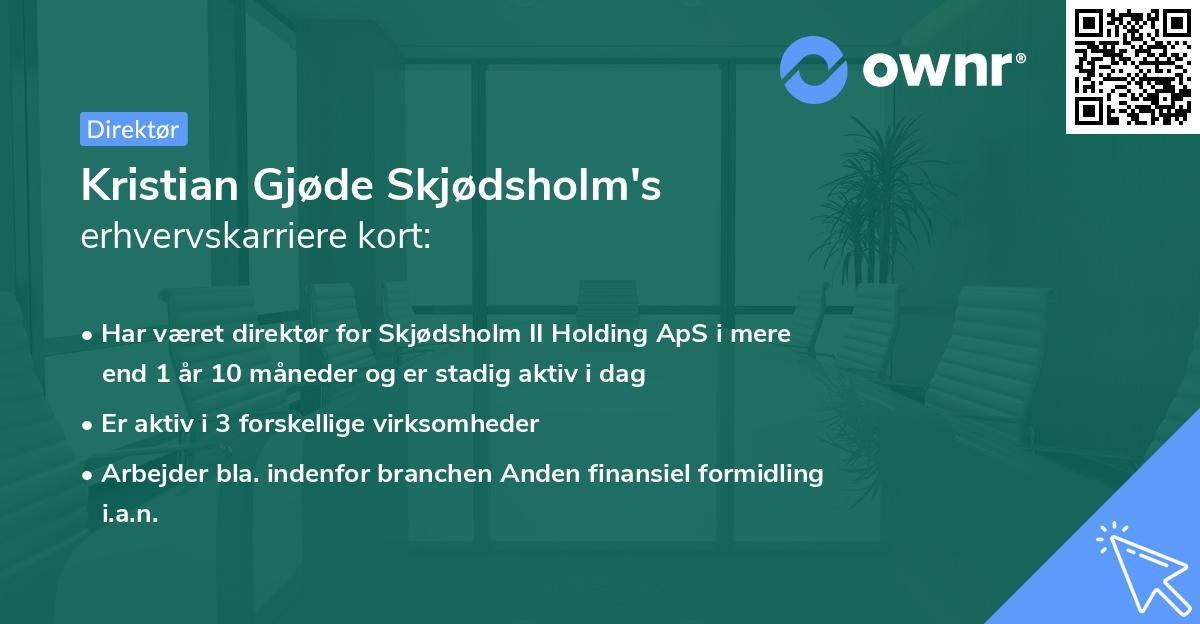 Kristian Gjøde Skjødsholm's erhvervskarriere kort
