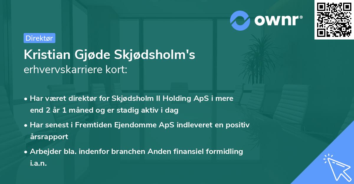 Kristian Gjøde Skjødsholm's erhvervskarriere kort