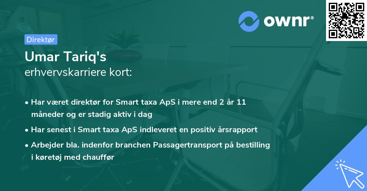 Umar Tariq's erhvervskarriere kort