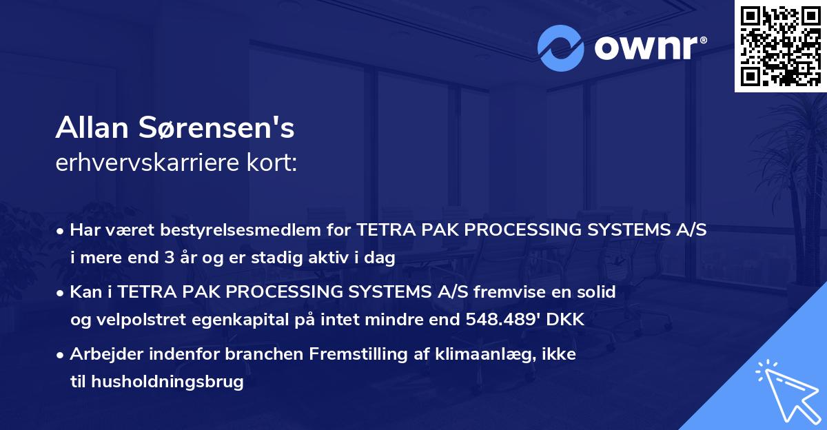 Allan Sørensen's erhvervskarriere kort