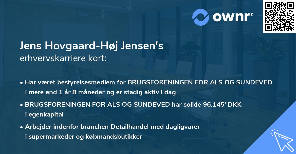 Jens Hovgaard-Høj Jensen's erhvervskarriere kort
