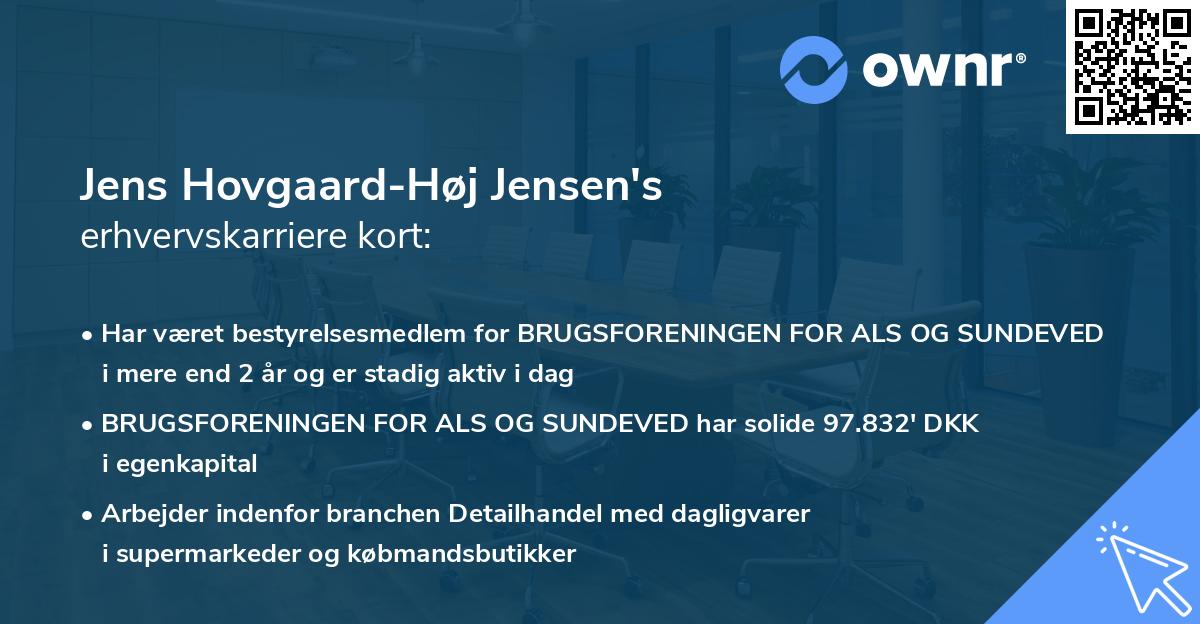 Jens Hovgaard-Høj Jensen's erhvervskarriere kort