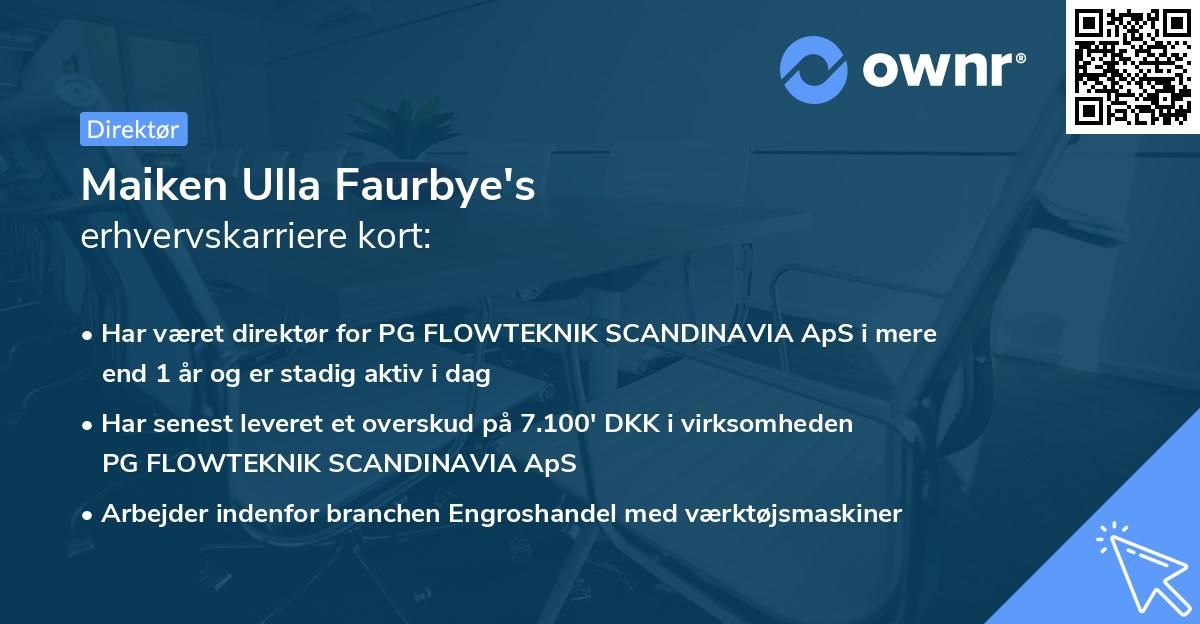 Maiken Ulla Faurbye's erhvervskarriere kort