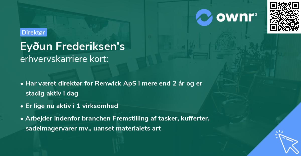 Eyðun Frederiksen's erhvervskarriere kort