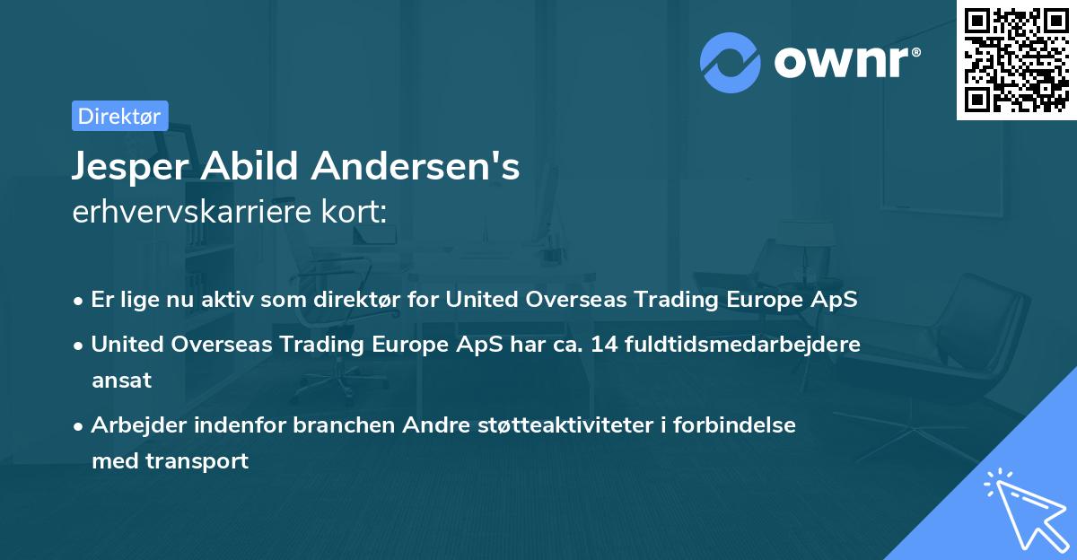 Jesper Abild Andersen's erhvervskarriere kort