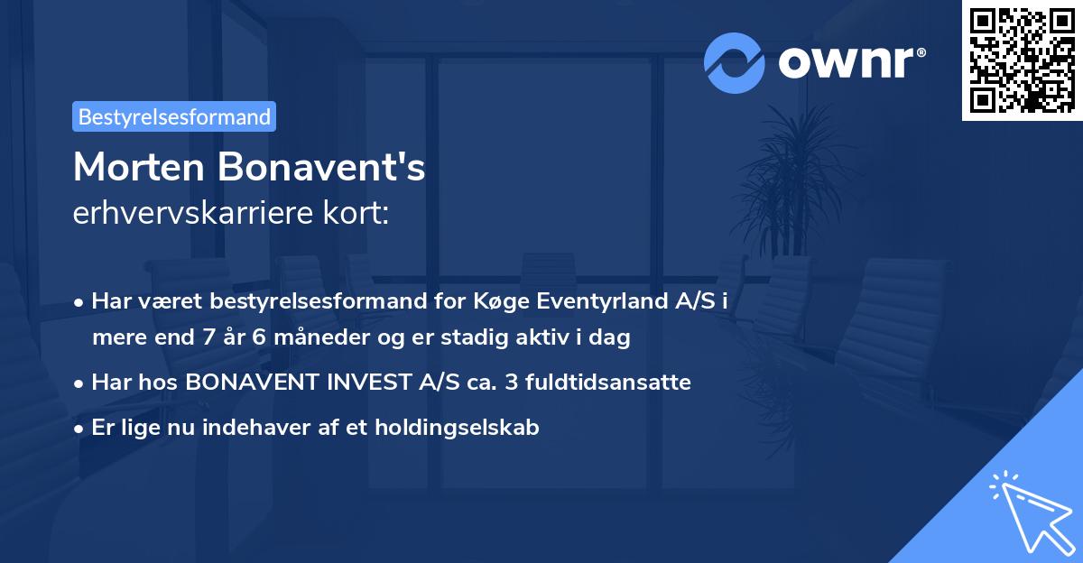 Morten Bonavent's erhvervskarriere kort