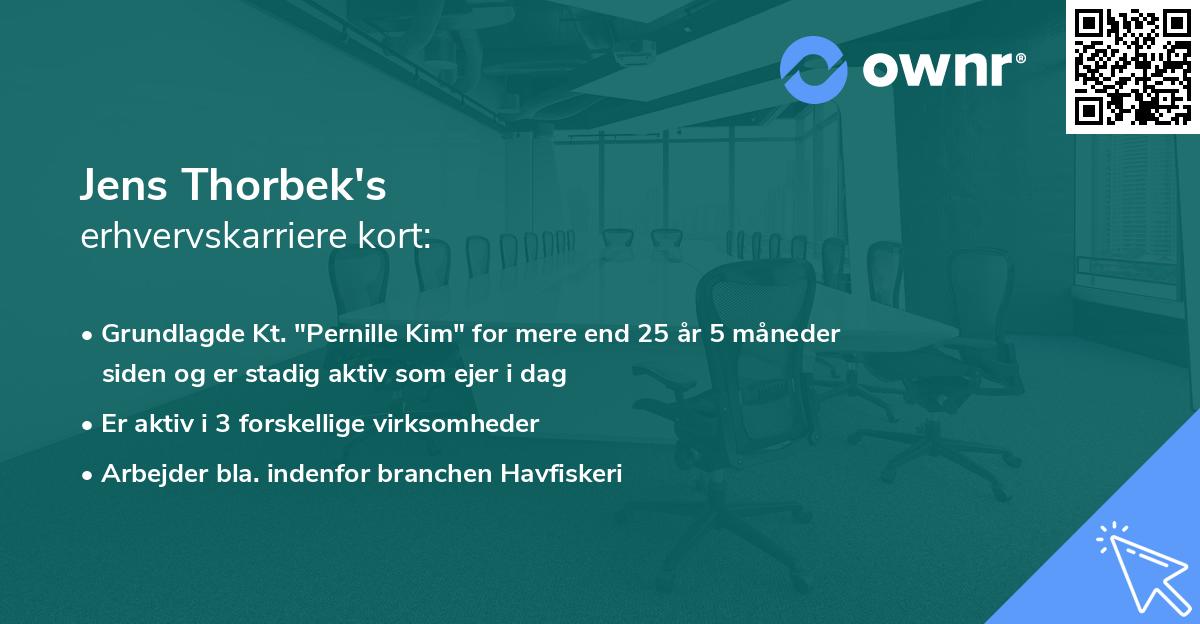 Jens Thorbek's erhvervskarriere kort