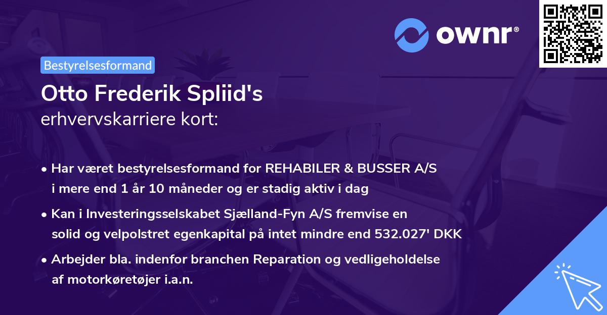 Otto Frederik Spliid's erhvervskarriere kort