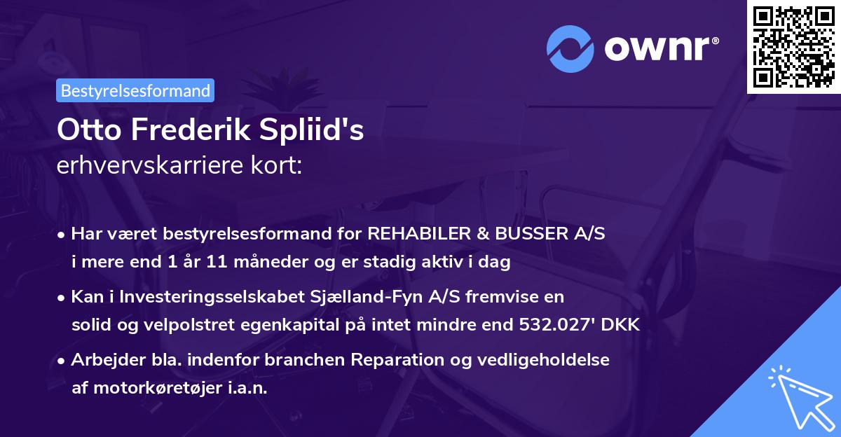 Otto Frederik Spliid's erhvervskarriere kort
