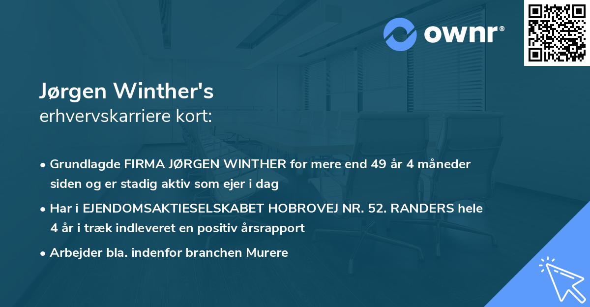 Jørgen Winther's erhvervskarriere kort