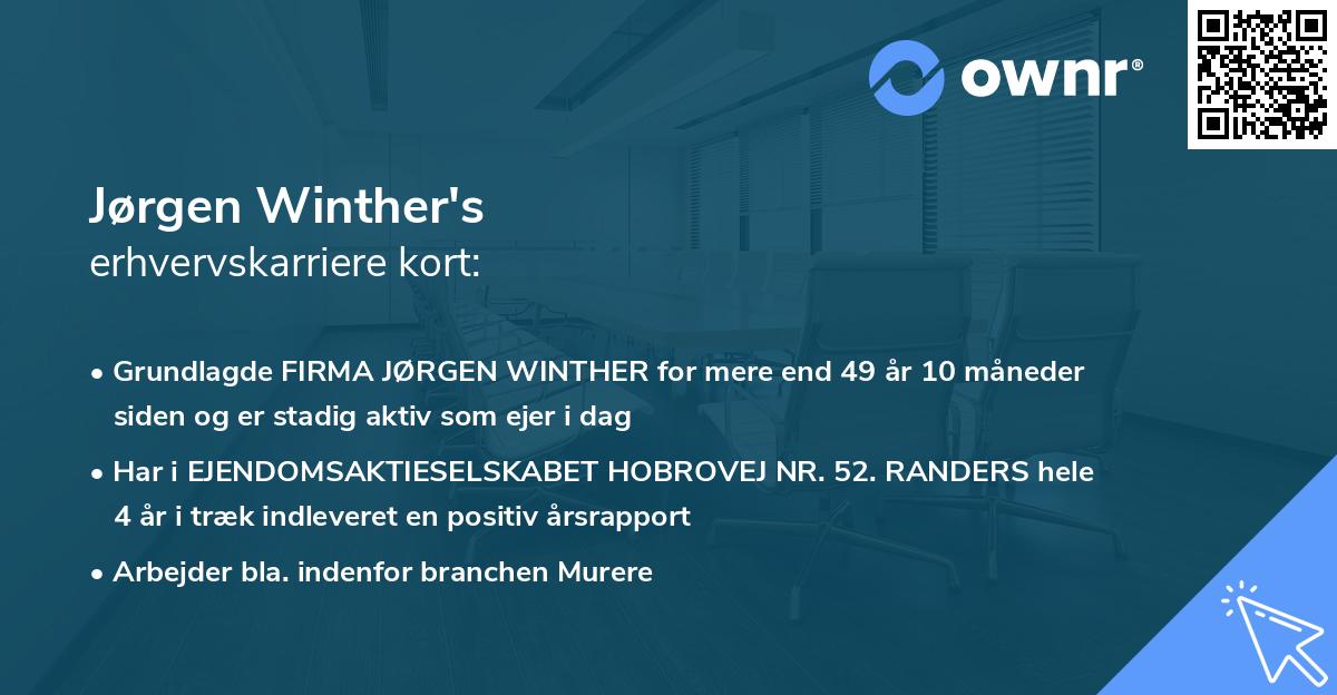 Jørgen Winther's erhvervskarriere kort