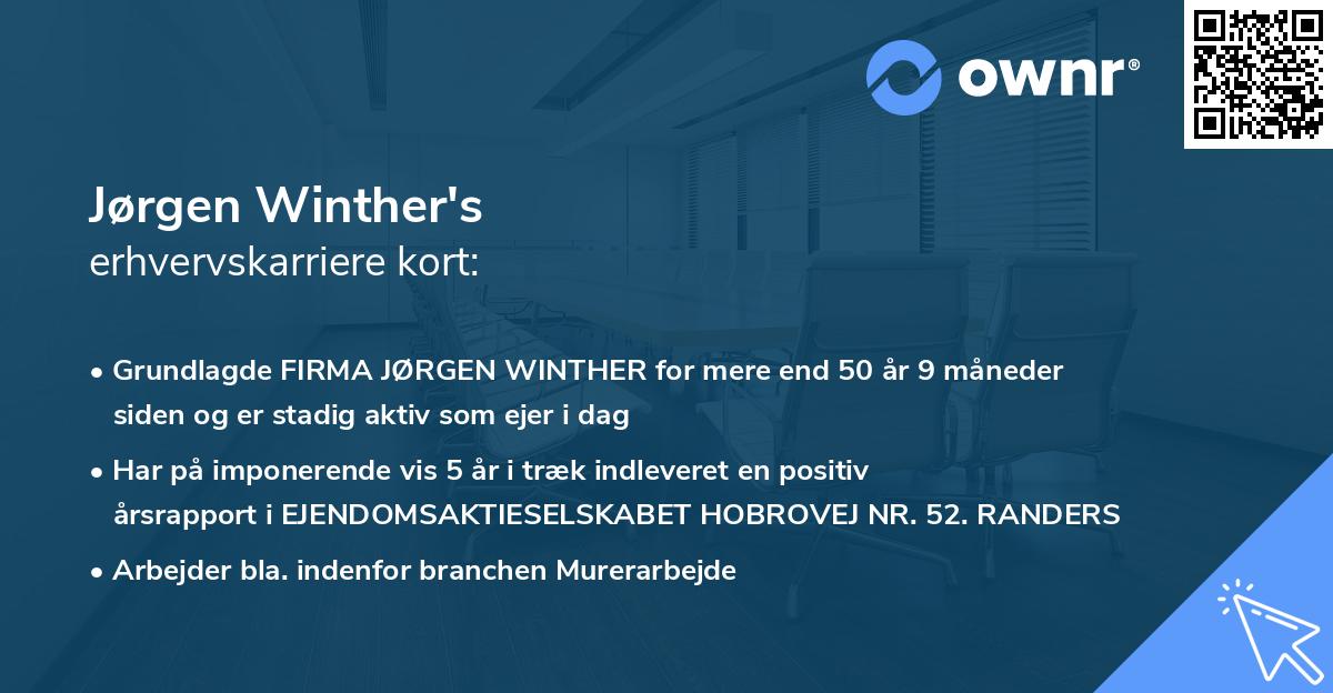 Jørgen Winther's erhvervskarriere kort