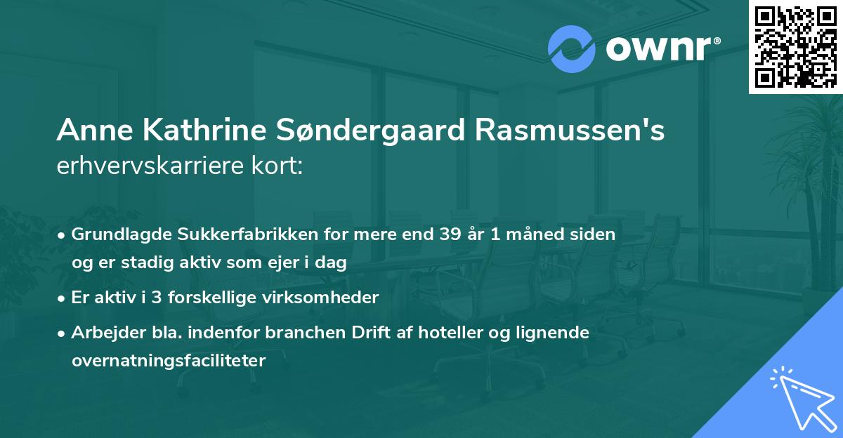 Anne Kathrine Søndergaard Rasmussen's erhvervskarriere kort
